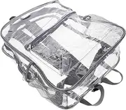 [LIFKOME] Pvc Backpack Bottle Holders Large School Bag Mesh Clear Gym Diaper Workplace Travel