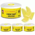 4 Pc Paradise Organic Air Freshener Lemon Candy Scent Fiber Can Home Car Aroma