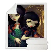 The Vampires Dark Art I Vampiri La Sorelle Throw Blanket