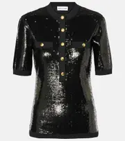 [Rebecca Vallance] Rebecca Vallance Devyn sequined top UK 10 black
