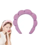 Nevenka Spa Headband for Women Sponge for Washing Face Skincare Shower-Purple