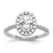 14KW 3/8ctw Halo for 1ct Oval center