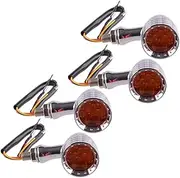 Turn Signal Indicator 4Pcs 12V Universal Amber LED Motorcycle Bullet Turn Signal Light Tail Indicator Lamp
