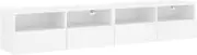 TV Wall Cabinet Set of 2 | White Engineered Wood TV Unit 80x30x30 cm | Space-Saving Modern Design for Living Room & Bedroom | Sturdy & Stylish Media Storage