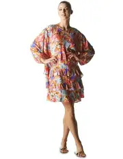 [Fate & Becker] Midsummer Ruffle Long Sleeve Mini Dress in Pink