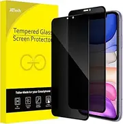 JETech Privacy Full Coverage Screen Protector for iPhone 11/XR 6.1-Inch, Anti-Spy Tempered Glass Film, Edge to Edge Protection Case-Friendly, 2-Pack
