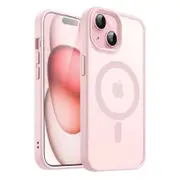 Case Clear Magnetic Shockproof Cover - For Apple iPhone 15 Pro Max (Pink)