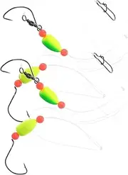 ifundom 4pcs Saltwater Fishing Hooks with Swivels and Floats Durable Stainless Steel Fishing Tackle Kit
