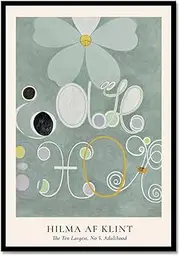 [YakuWolf] Sage Green Van Gogh Wall Art Prints - Abstract Matisse Exhibition Posters - Vintage Boho Art Aesthetic Bedroom Decor (SKU8,12”x16(30 x 40 cm),Black Metal Frame)