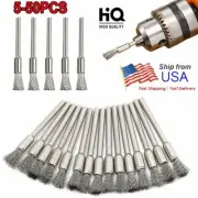 5-50PCS Wire Steel Wheel Bowl Pen Polishing Mix Brush Set for Dremel Rotary Tool