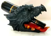 Dragon Head Wine Bottle Holder Fantasy Medieval Statue Figurine Unique Gift