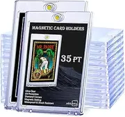10-Pack Magnetic Card Holder for Trading Cards, 35pt Ultra Clear One Touch Card Holder, U-V Protector Hard Plastic Card Sleeves, Display Cases for Baseball Cards, Game Cards, Sports Cards