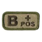 VELCRO® BRAND Fastener Morale Patch Blood Type B+ POS Multitan 1x2"
