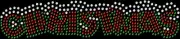 Rhinestone Bling Sparkle Iron On Transfer DIY Christmas Red Green White