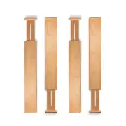 Bambusi Collection Adjustable Bamboo Drawer Divider Organizers - PACK OF 4
