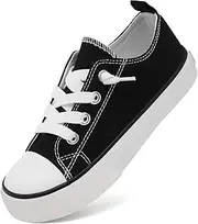 [Cofopo] Toddler Little Kid Cushioned Canvas Shoes Slip On Sneakers Soft and Durable
