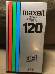 New Maxell Epitaxial Videocassette T-120 EX Sealed VHS Recording Tape 120 VCR