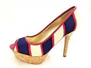 New Display Guess Pump By Marciano Tempest-M Multi Color Red/White/Blue Size 8