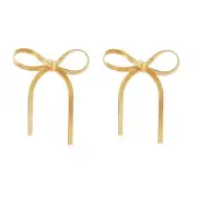 Long Chain Bow Dangle Drop Tassel Earrings For Women Girls Statement Ribbon