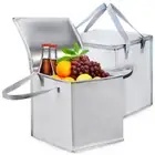 2 Pcs Insulation Bags Insulated Grocery Tote Cooler Shopping Reusable