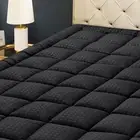 King Mattress Pad Quilted Fitted Mattress Protector Cooling Pillow Top Mattre...