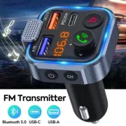 Bluetooth 5.0 Car Wireless FM Transmitter Adapter 2 USB Fast Charger Hands-Free