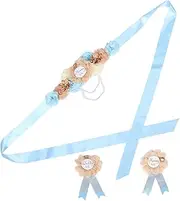 CIMAXIC Maternity Sash and Pins Set Mommy Sash with Handmade Corsage Complete Set for Parents for Parties and Special Events