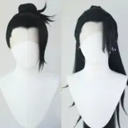 Jujutsu Kaisen Geto Suguru Cosplay Wig Black Long Hair Handmade Prop Halloween