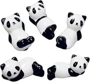 Mobestech 5Pcs Panda Chopsticks Rest Ceramic Holder for Home Restaurant and Japanese Cuisine Compact Utensil Organizer with and Random Style