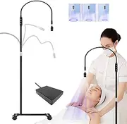 UV Lash Lamp for Lash Extension 5W LED Adjustable Lash Lamp for Lash Artists Nail Tech Gooseneck UV Gel Curing Lash Light Nail Manicure Dryer with Foot Pedal Removable Lamp Head