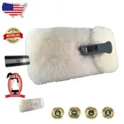 Gentle 9" Lambswool Wash Pad with Leather Backing for Scratch-Free Cleaning