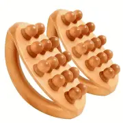 NNETM 2pcs 12-Beads Gua Sha Massage Stick – Carbonized Solid Wood(Brown)