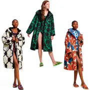Regatta Womens Orla Kiely Bold Waterproof Fleece Lined Changing Robe - One Size Birdy Blue