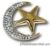Lot of 12 Moon & Star Brooch in Gold vintage Crescent Moon Brooch Lapel Pin