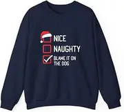[VidiAmazing] Nice Naughty List Blame It On The Dog Christmas ds053 T-Shirt