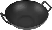 onlyfire Cast Iron Wok for Weber Gourmet BBQ System, Stir-Fry Pan with Dual Handle for 22" Weber Kettle Grills Weber Spirit II & Genesis II GS4 System