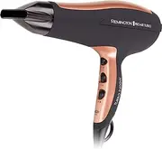 [REMINGTON] Pro-Air Turbo Hair Dryer, D5220AU, 2400W (AU Plug), Ceramic & Ionic Technology, Salon Professional Results With Less Frizz, Includes Diffuser & Round Brush, Black & Rose Gold