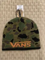 Vans Kids Green Multi Camo Reversible Beanie Hat