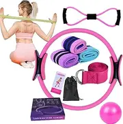 Pilates Kit,Pilates Kit for Home Women, Booty Bands for Working Out Glutes Yoga Ball 25cm Figure 8 Resistance Band Yoga Bands for Stretching