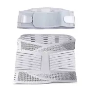 Lumbar Back Brace Belt Elastic Support Adjustable Dual Straps Back Waist Brace