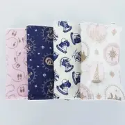 Baby Burp Cloths 4 Pack Harry Potter Pink Blue Print Towelling Back Handmade New
