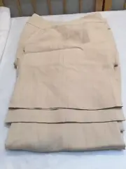 Ann Taylor Beige Lined Striped Linen Blend Dress Pants Womens Size 4 $129 Tag