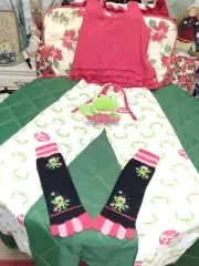PAUL FRANK VINTAGE FROG PANTS W HCO Y2K NWT TOP TOE SOCKS & MATCH STUFFED FROG!