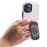 Kickstand Grip AddOn, Universal Phone Holder, Whitish Mandala