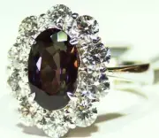 GIA Certified 4.73CT Platinum Natural Brazilian Alexandrite Diamond Vintage Ring