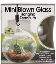 Pepperell Mini Blown Glass Hanging TerrariumHGT4IN