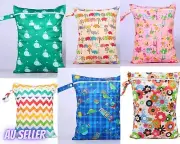 Reusable cloth nappy diaper wet swimmer double zipper bag