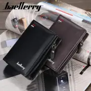 US Mens Leather Zipper Wallet Multi Card Holder Long Pocket Coin Purse Billfold