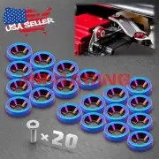 20PC Neo Chrome CNC Billet Aluminum Bumper Fender Washer Engine Bay Dress Up Kit (for: Honda Civic)