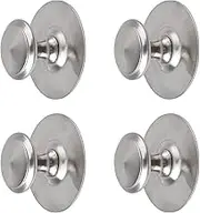 Stainless Steel Drawer Knobs, 4pcs Self-Stick Instant Cabinet Handle Pulls, Adhesive Sliding Door Stick On Handle with Mounting Screws for Glass Cabinet Cupboard Drawer (Silvery, One Size)